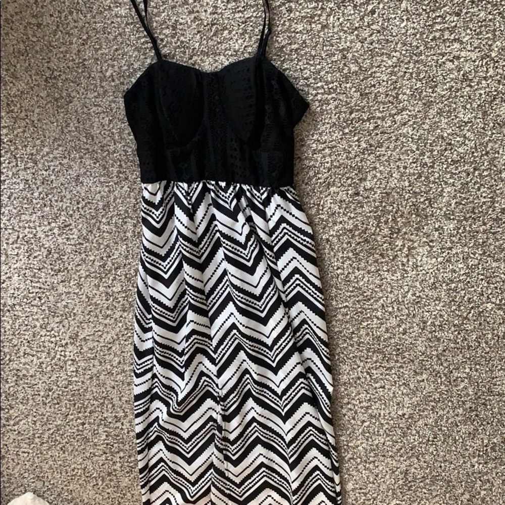 Black and white maxi dress